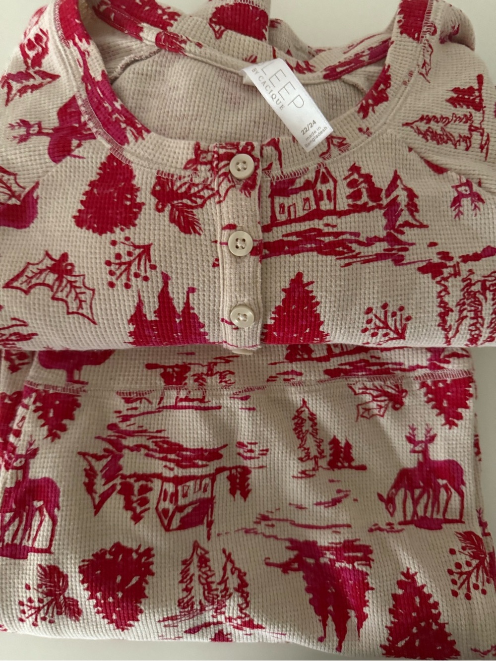 Lane Bryant pj set. Waffle knit, winter design. Size 22-24